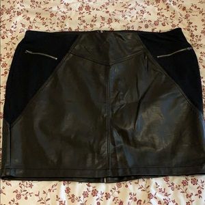 Lane Bryant Mini Skirt with Faux Leather Details